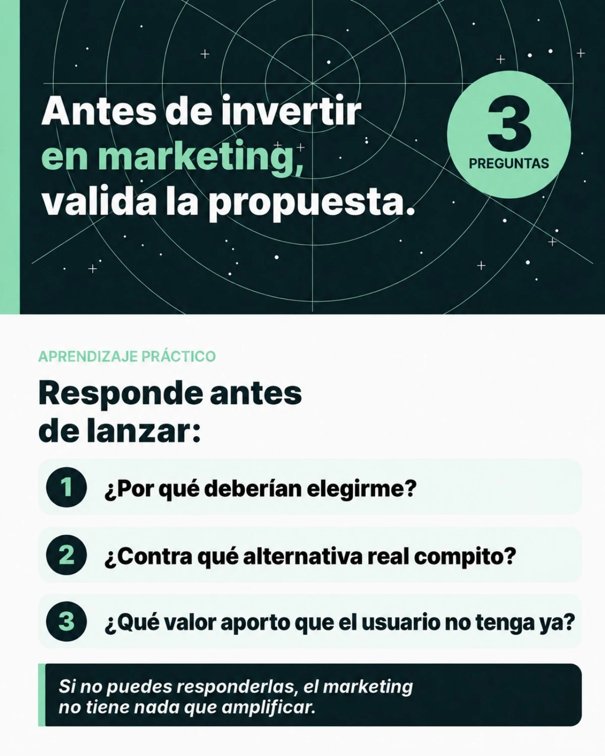 Lámina de recomendacións que redactei para o caso Concord